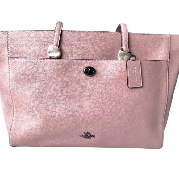 COACH Aurora Leather Tote Bag in Pink with Dust cover - Picture 1 of 8